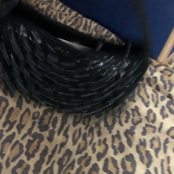 LA REGALE Black Formal tear drop Beaded Sequin mini bag Clutch NWT - Picture 10 of 13